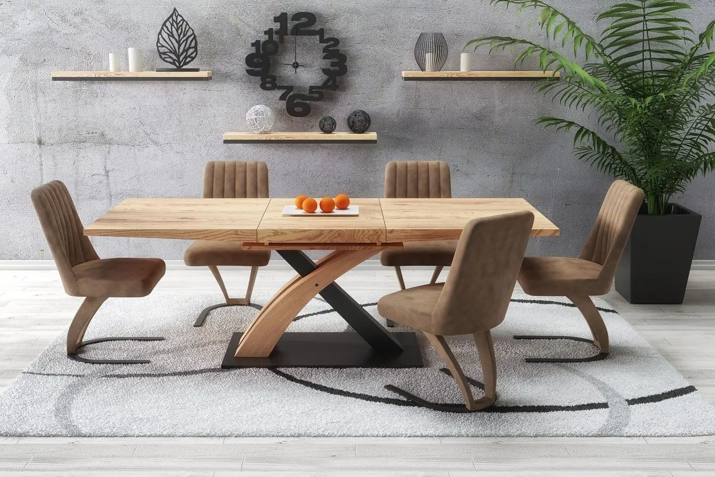 Masa extensibila Halmar Sandor 3 (Gold Oak/Black)