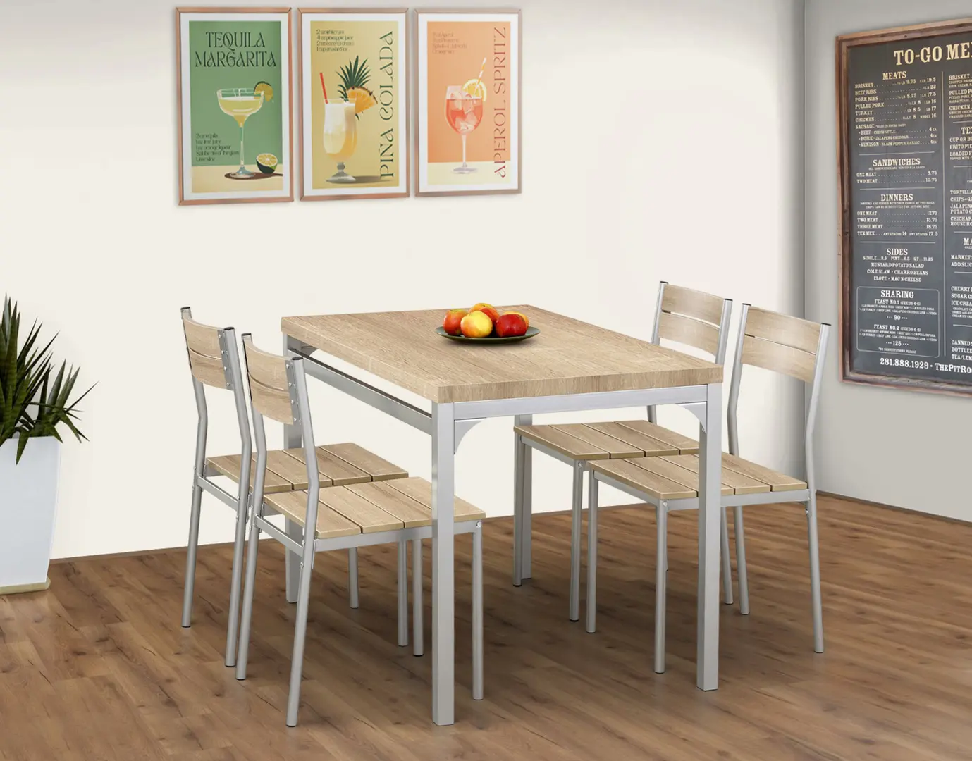 Set masa scaune Halmar Malcolm 1+4 (Sonoma Oak)