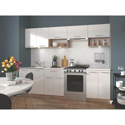 Bucatarie Halmar Viola 2.6m (White Gloss/Sonoma Oak)