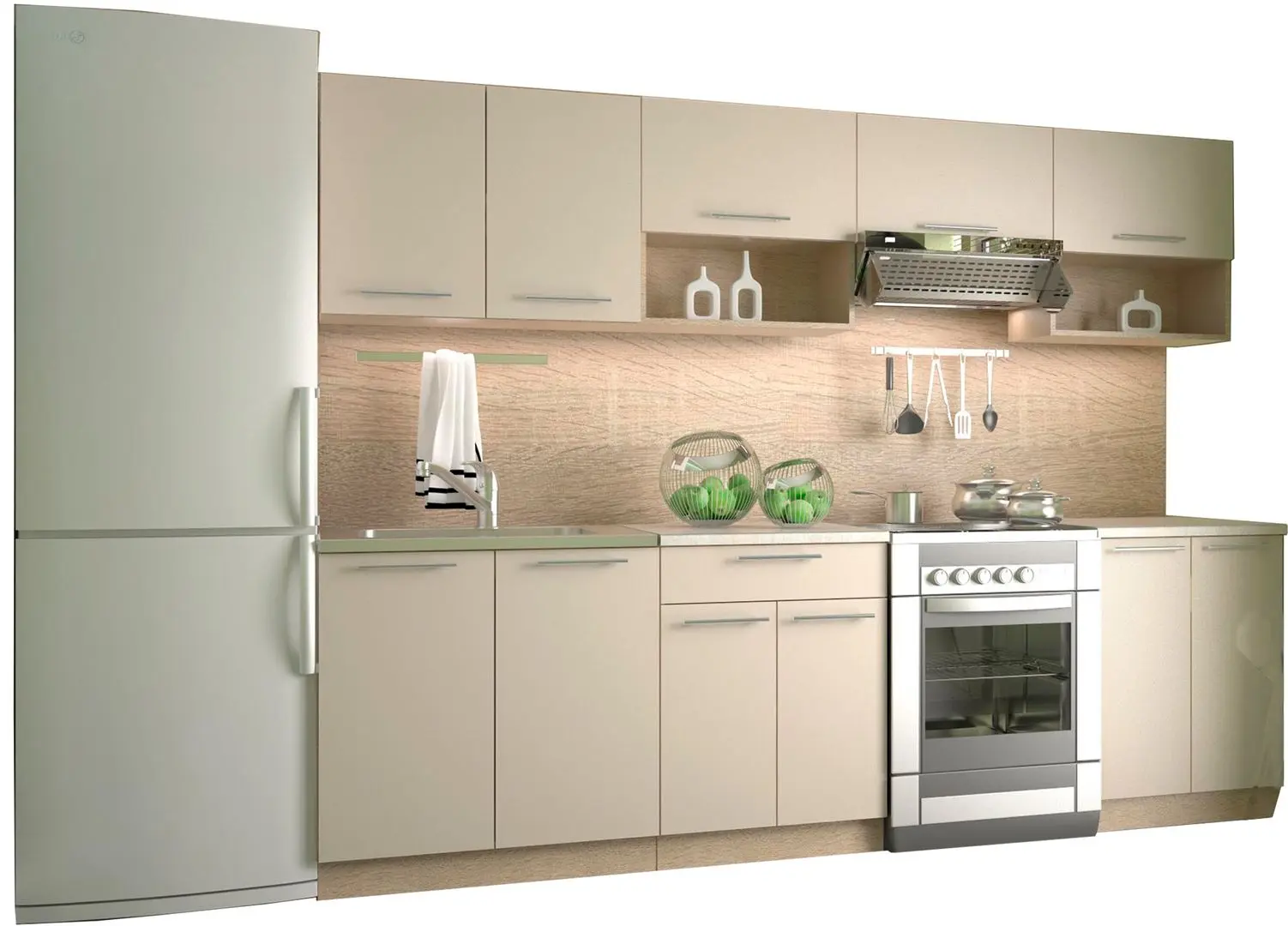 Bucatarie Halmar Viola 2.6m (Vanilla/Sonoma Oak)