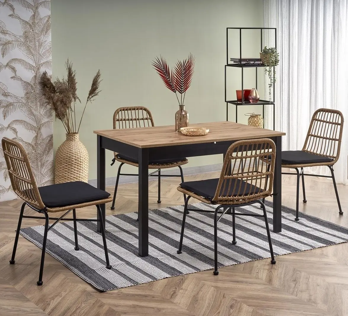 Masa extensibila Halmar Greg 124/168cm (Wotan Oak/Black)