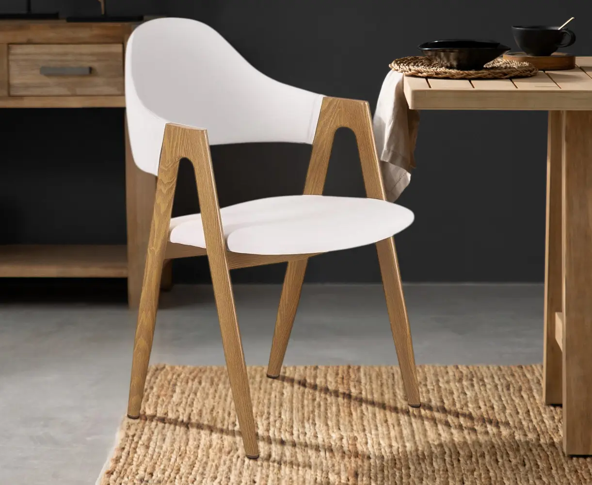 Scaun Halmar K247 (White/Honey Oak)