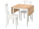 Set masa scaune Ikea Danderyd/Ingolf 74/134x80cm 1+2 (Furnir stejar/Alb)