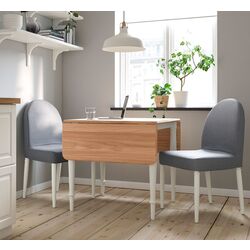 Set masa scaune Ikea Danderyd/Vissle 74/134x80cm 1+2 (Furnir stejar/Alb/Gri)
