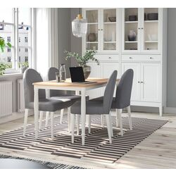 Set masa scaune Ikea Danderyd/Vissle 130x80cm 1+4 (Furnir stejar/Alb/Gri)