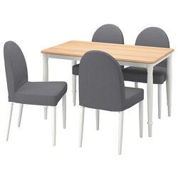 Set masa scaune Ikea Danderyd/Vissle 130x80cm 1+4 (Furnir stejar/Alb/Gri) Thumb