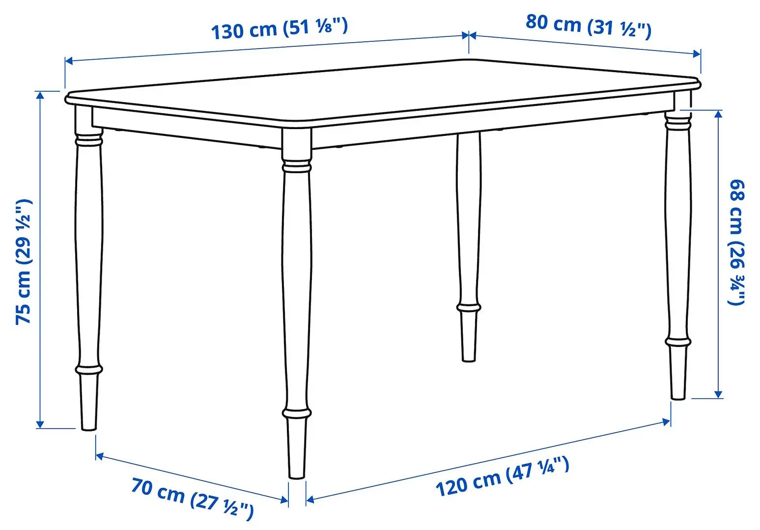 Set masa scaune Ikea Danderyd/Vissle 130x80cm 1+4 (Furnir stejar/Alb/Gri)