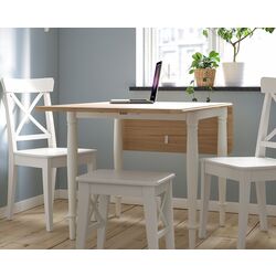 Masa Ikea Danderyd extensibila 74/134x80cm (Furnir stejar/Alb) Thumb