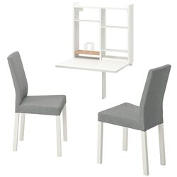 Обеденный набор Ikea Norberg/Kattil/Knisa 1+2 (Белый/Серый) Thumb