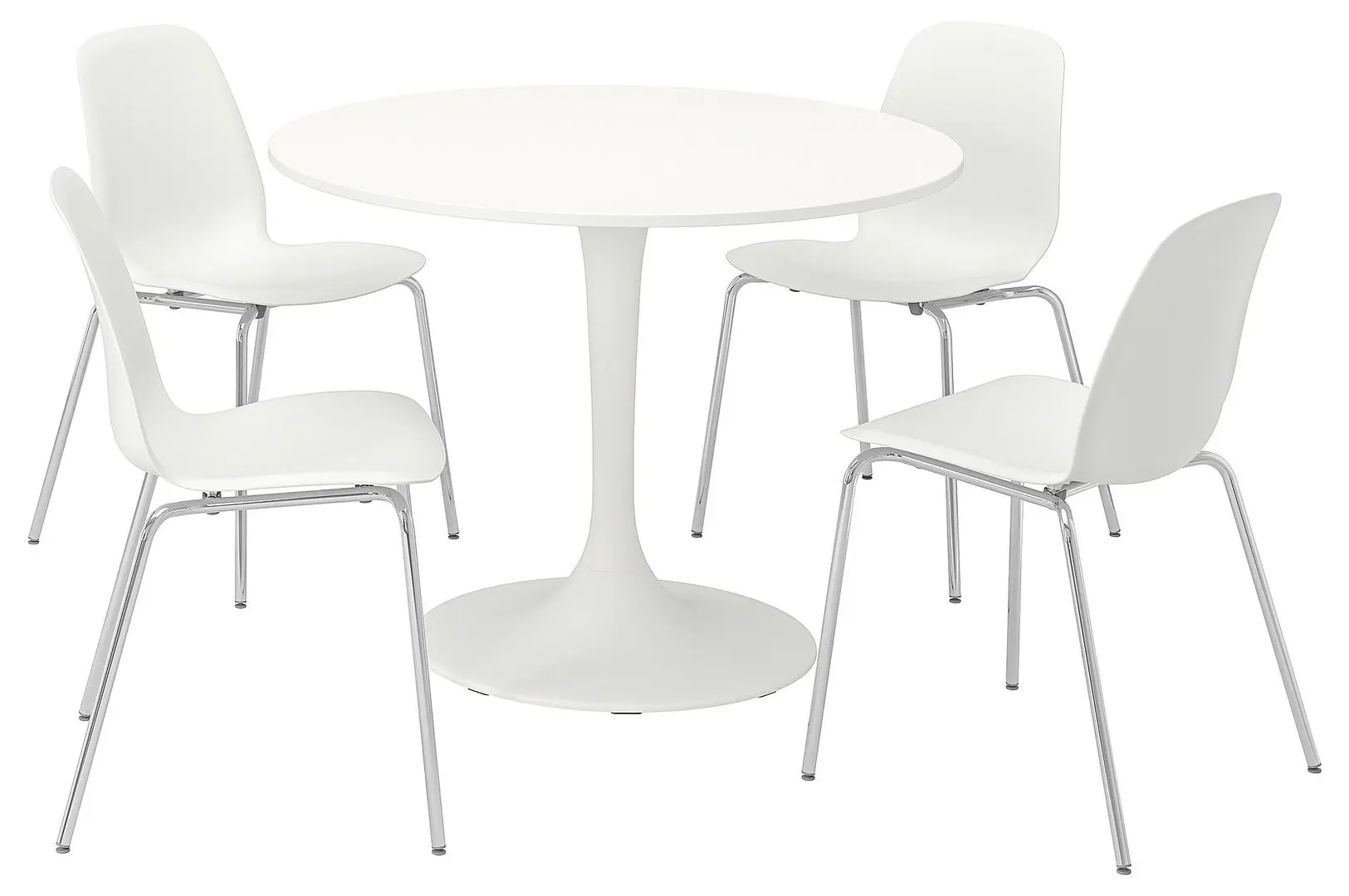 Set masa scaune Ikea Docksta/Lidas 103cm 1+4 (Alb/Crom)