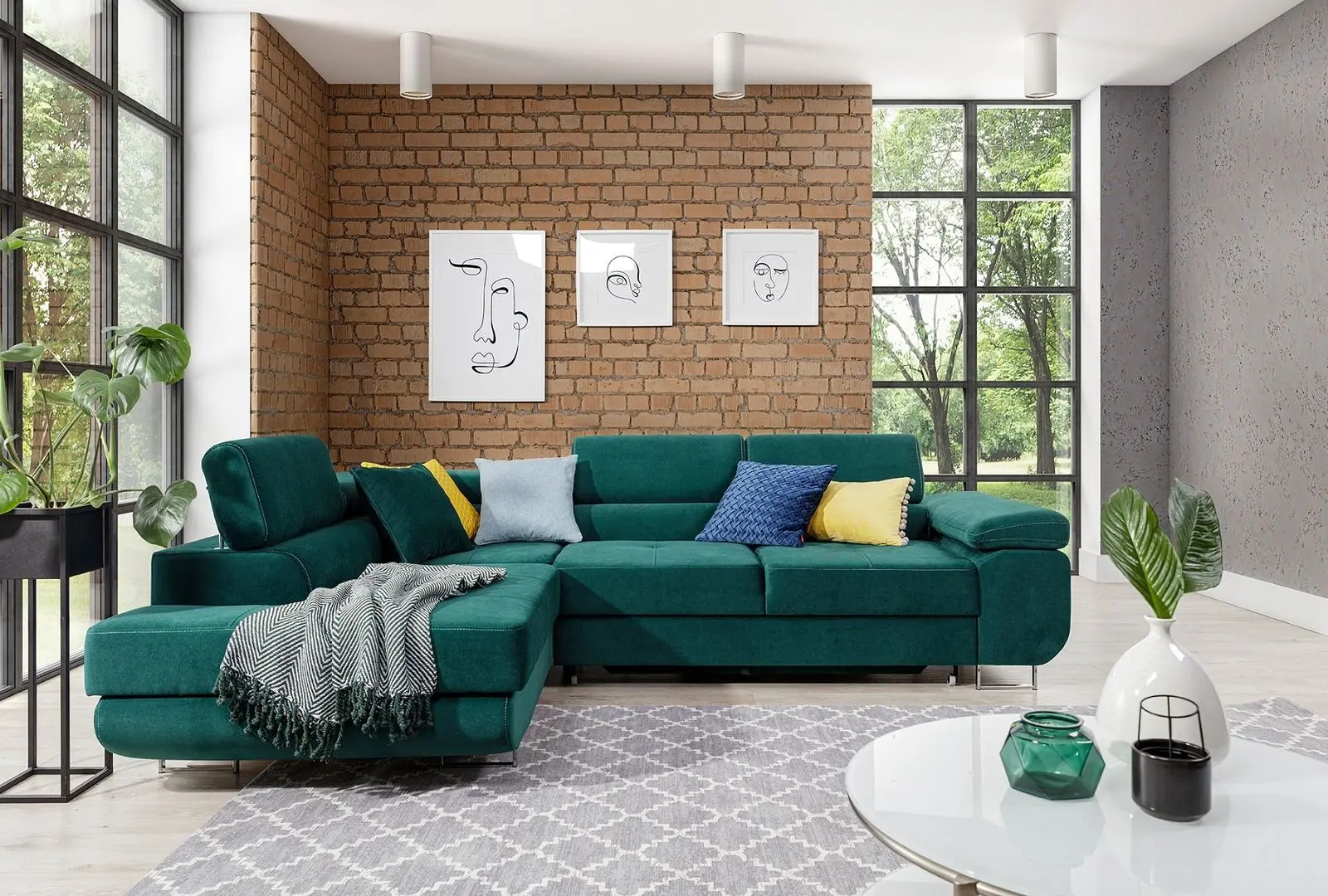 Canapea de colt Eltap Anton Kronos 19 Left (Green)