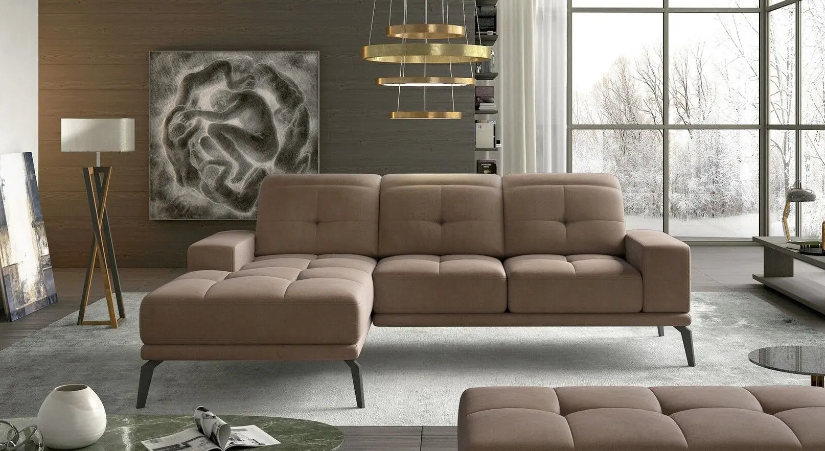 Диван угловой Eltap Torrense Monolith 09 Left (Brown Light)