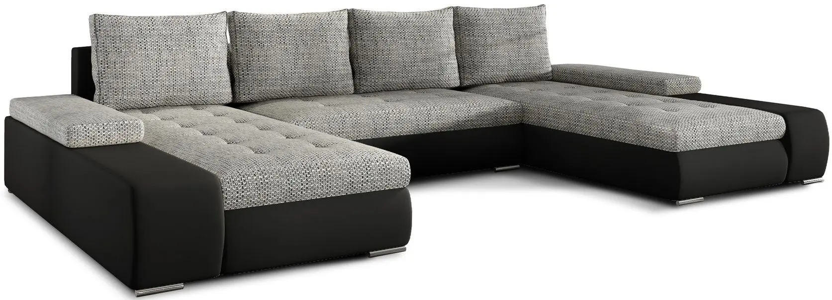 Canapea in forma de U Eltap Marino Berlin 01/Soft 11 (Gray/Black) - 2