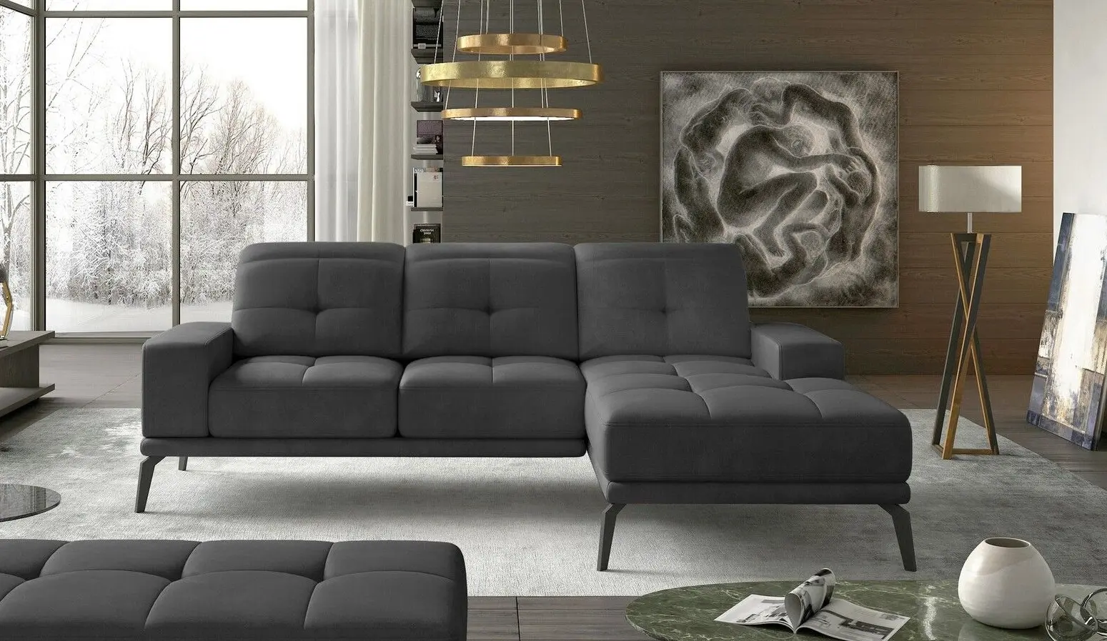 Canapea de colt Eltap Torrense Paros 06 Right (Graphite)