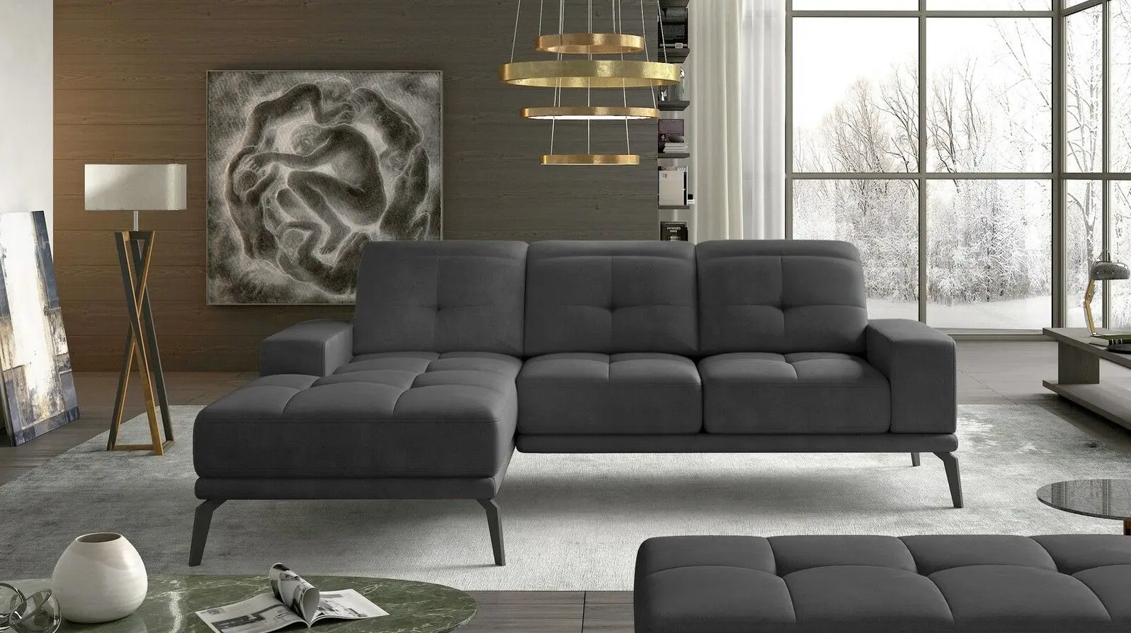 Canapea de colt Eltap Torrense Paros 06 Left (Graphite)