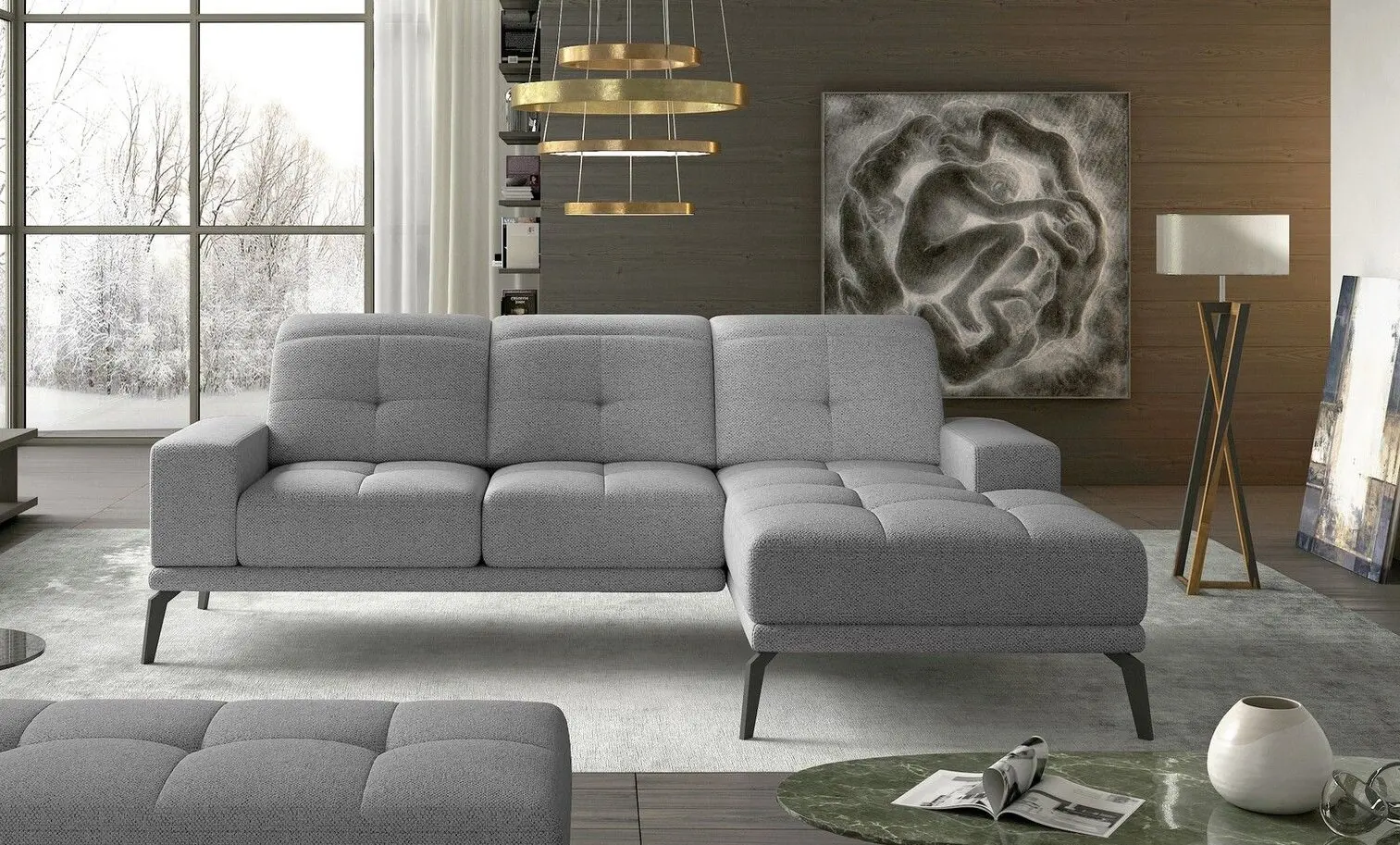 Canapea de colt Eltap Torrense Grande 81 Right (Gray Light)