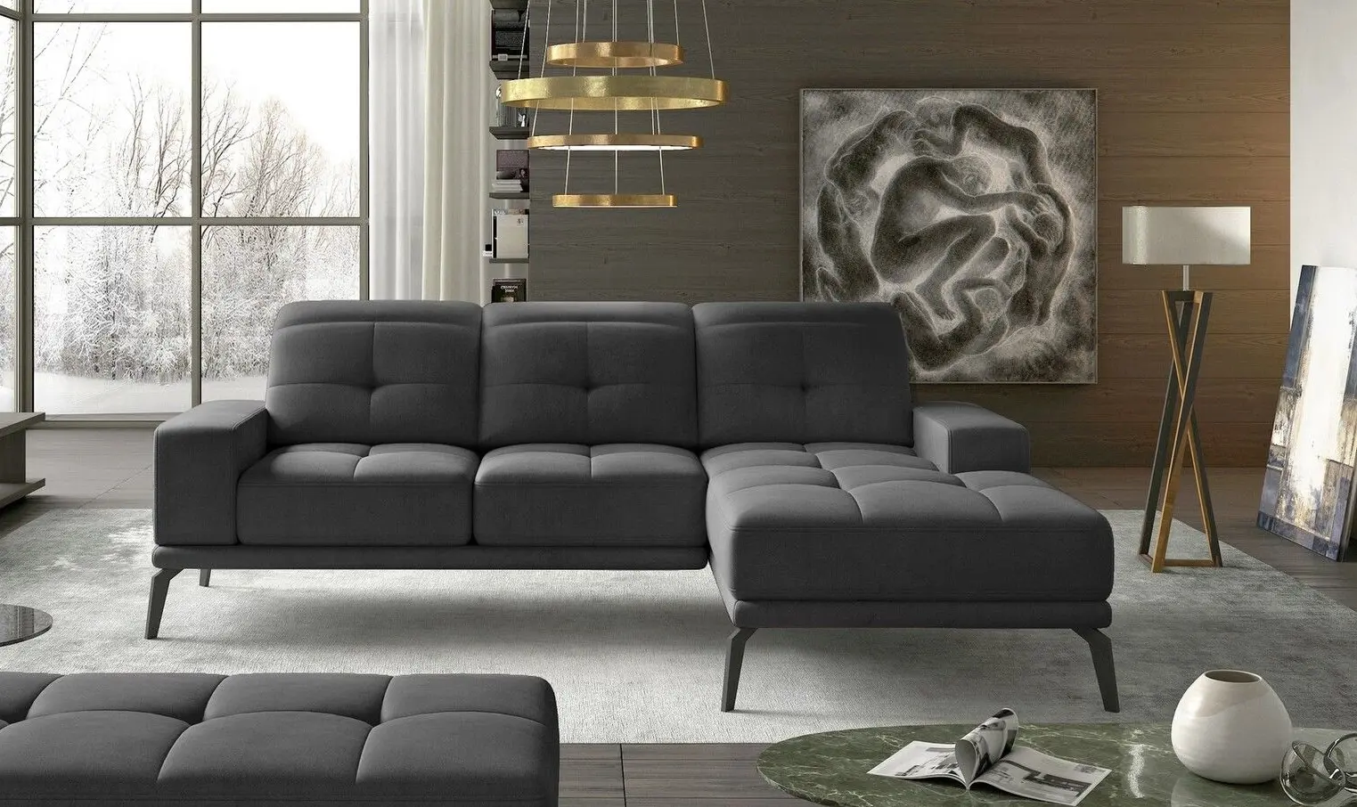 Canapea de colt Eltap Torrense Monolith 97 Right (Dark Graphite)