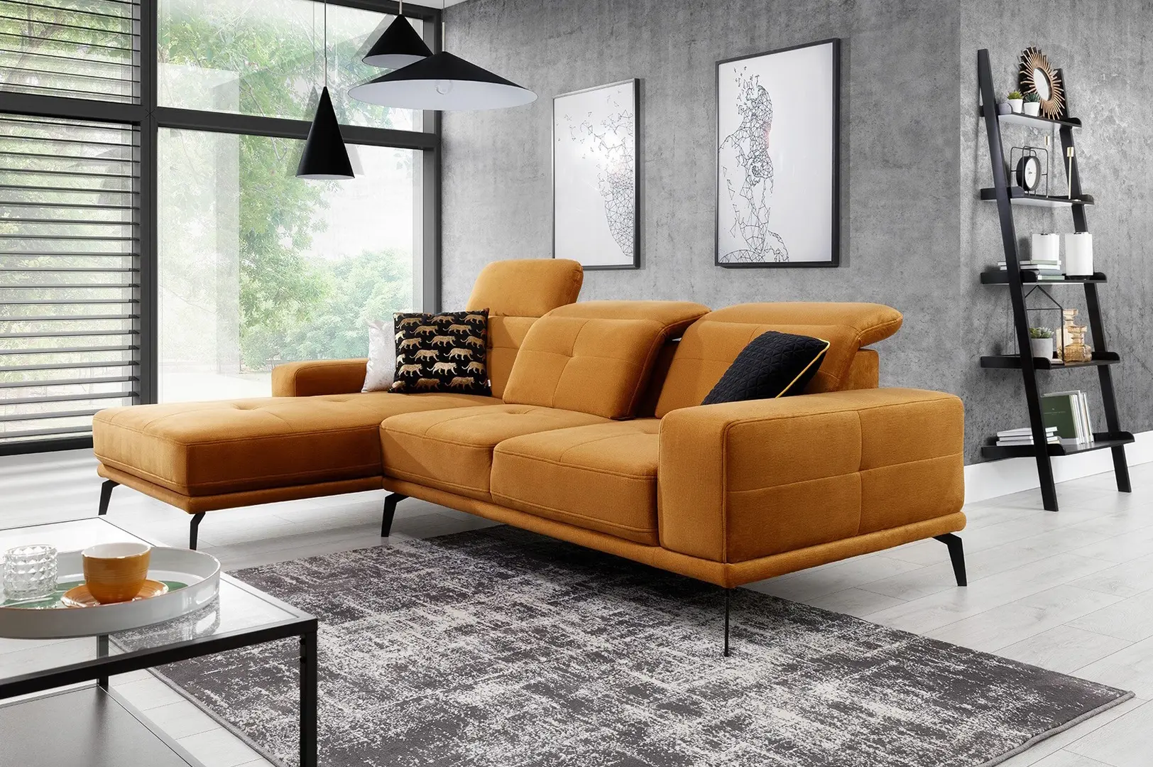 Canapea de colt Eltap Torrense Monolith 48 Left (Orange) - 7