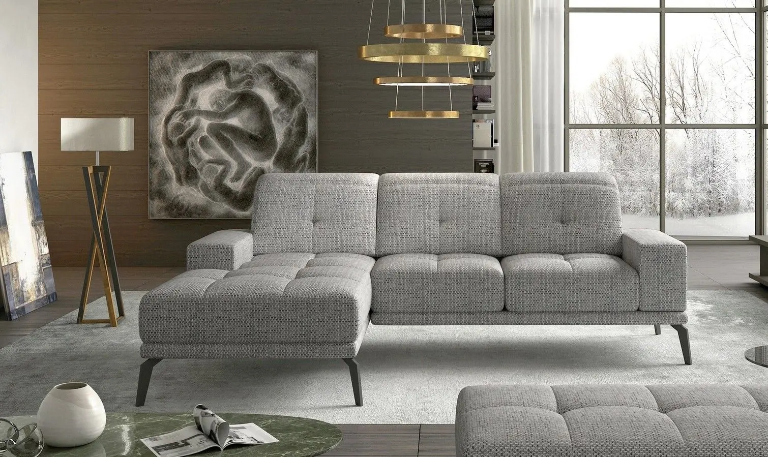 Canapea de colt Eltap Torrense Berlin 01 Left (Gray)