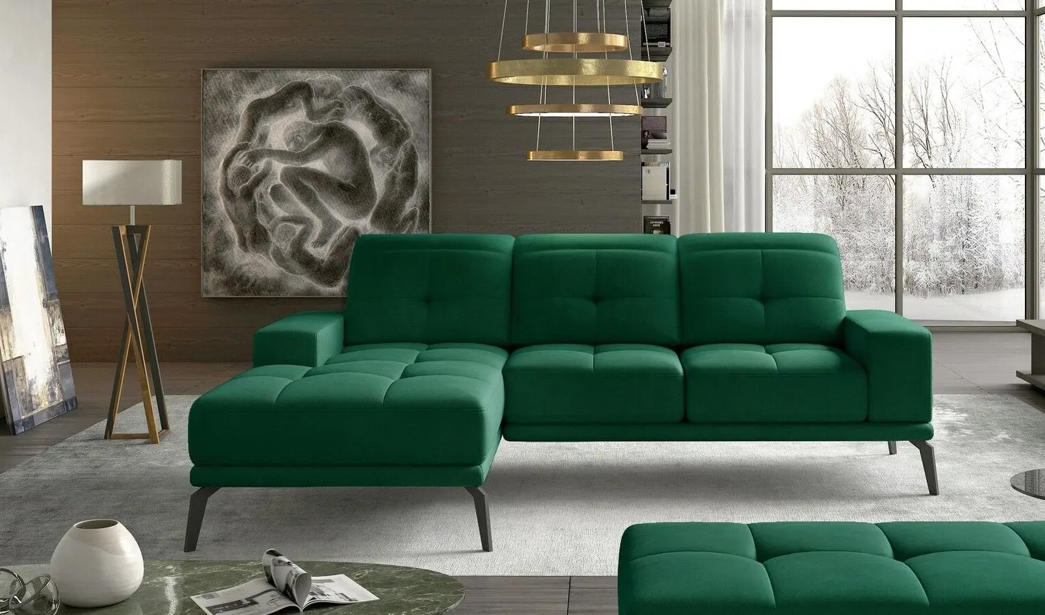 Canapea de colt Eltap Torrense Monolith 37 Left (Emerald)