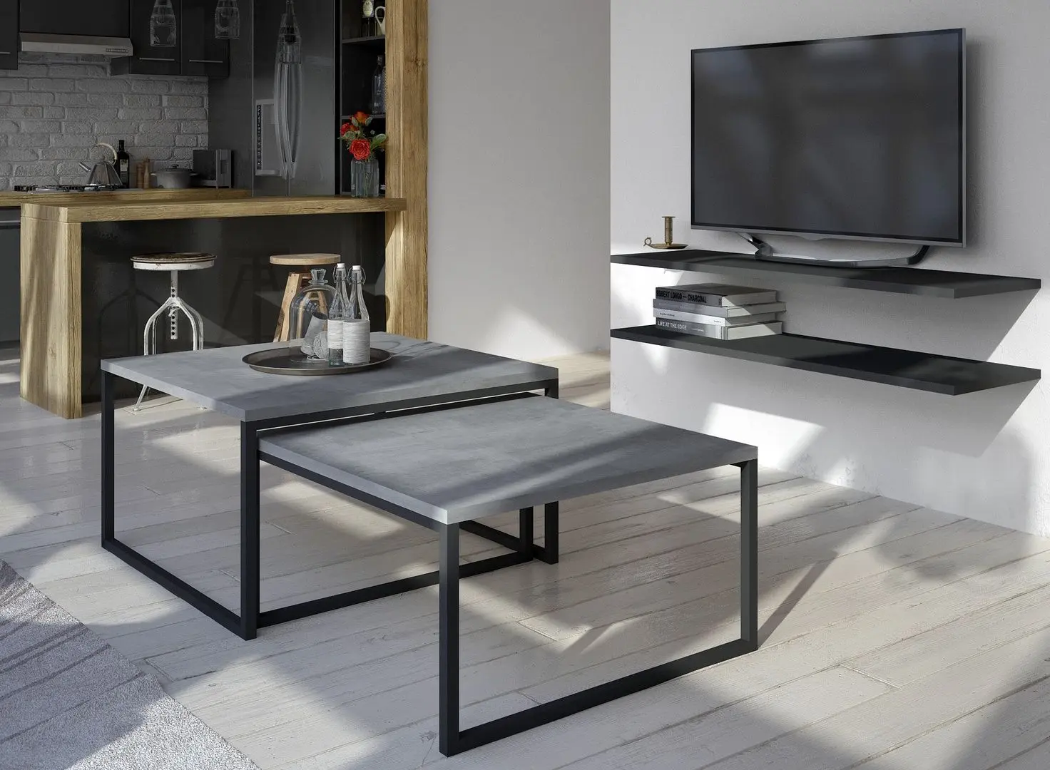 Set mese pentru reviste Eltap Nevio (Beton)