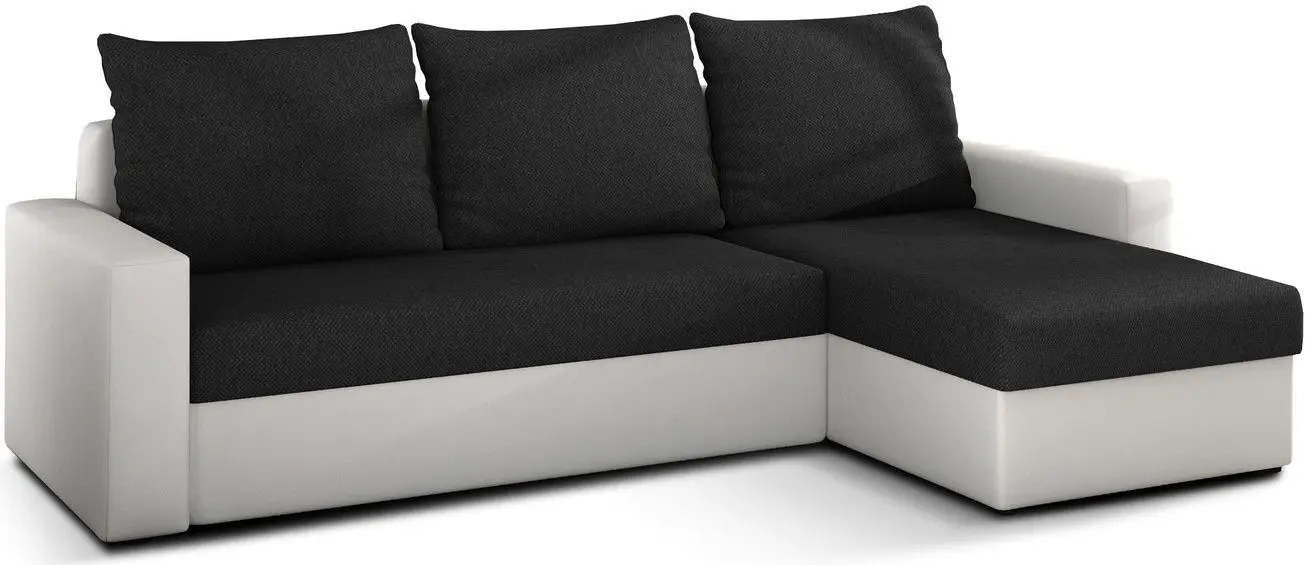 Canapea de colt Eltap Livio Sawana 14/Soft 17 (Black/White) - 2