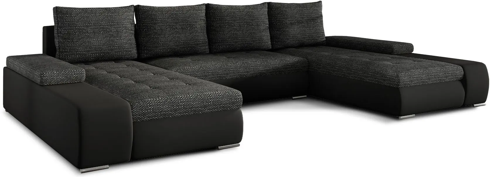 Canapea in forma de U Eltap Marino Berlin 02/Soft 11 (Black) - 2