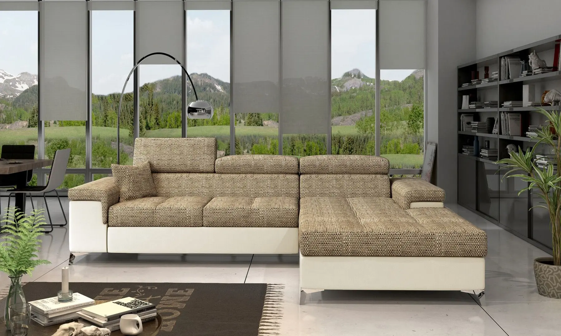 Canapea de colt Eltap Ricardo Berlin 03/Soft 33 Right (Beige/Cream)