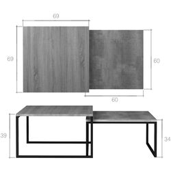 Set mese pentru reviste Eltap Nevio (Walnut Burgundy) Thumb