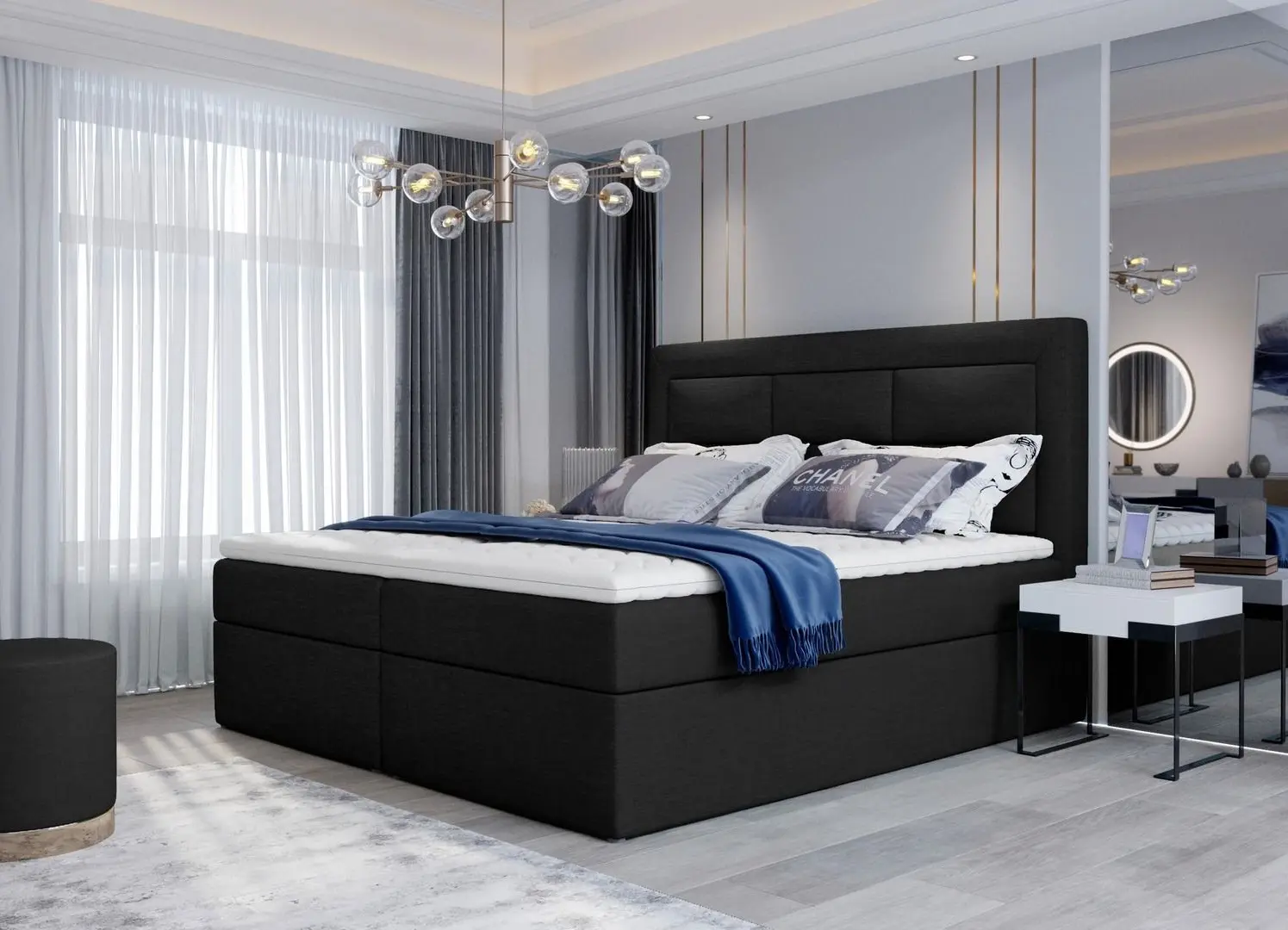 Pat Eltap Vivre Sawana 14 cu mecanism de ridicare 140x200 (Black)