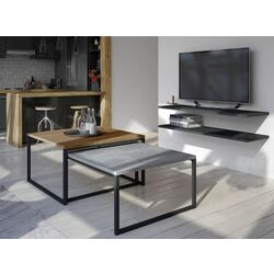 Set mese pentru reviste Eltap Nevio (Beton/Walnut Burgundy)