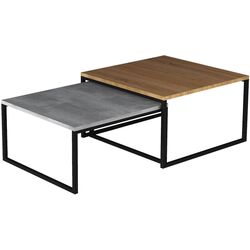 Set mese pentru reviste Eltap Nevio (Beton/Walnut Burgundy) Thumb