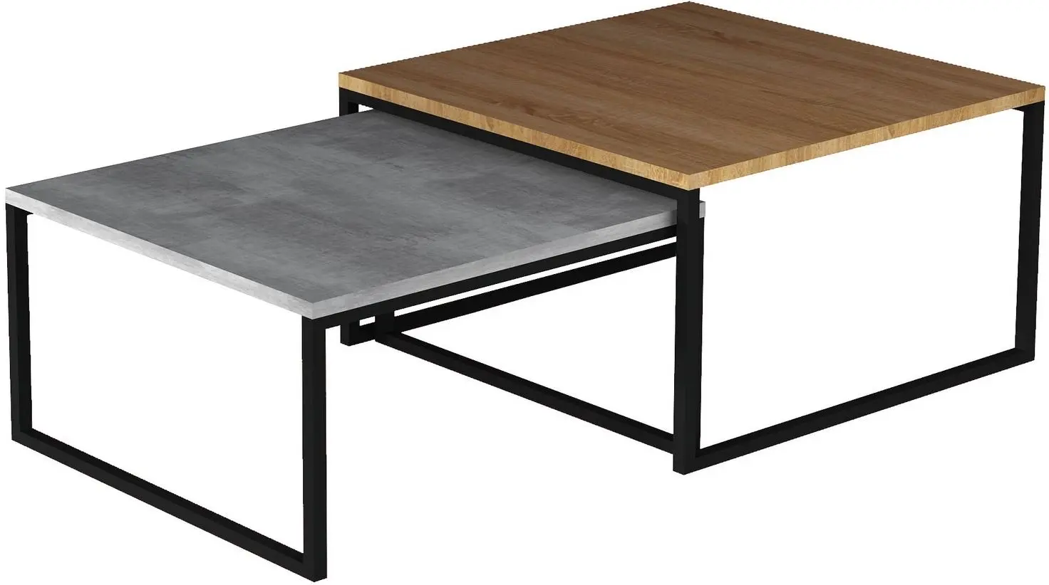 Set mese pentru reviste Eltap Nevio (Beton/Walnut Burgundy)