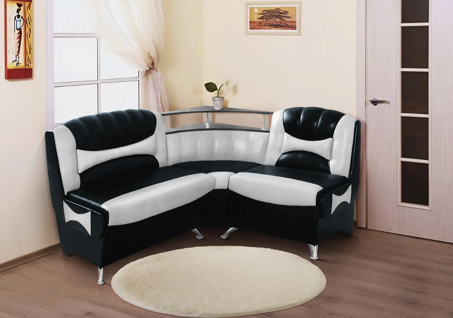 Кухонный уголок Modern Samba 2230/2300 (Black/Snow White)