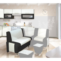 Модульная скамья для кухни Modern Paulin 110 2300/2230 (Snow White/Black)