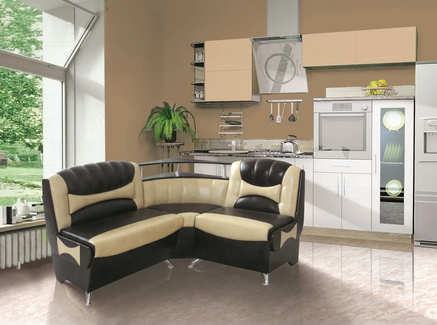 Кухонный уголок Modern Samba 2231/2207 (Beige/Dark Brown)