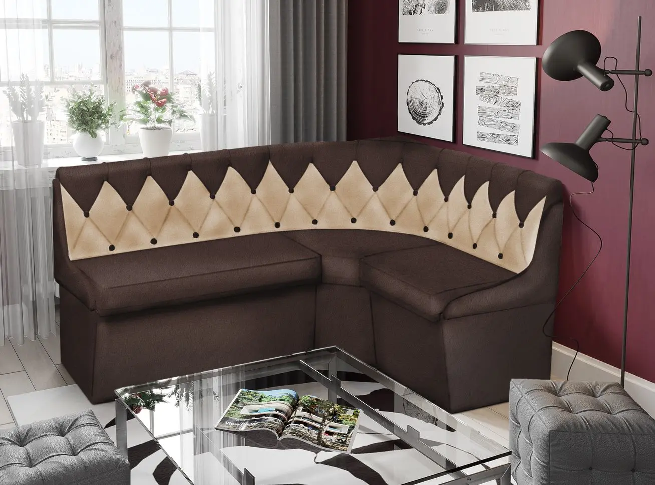 Coltar de bucatarie Modern Orion 2231/2238 (Dark Brown/Coffee Milk)