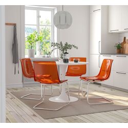 Обеденный набор Ikea Docksta/Tobias 103см 1+4 (Белый/Красно-коричневый) Thumb