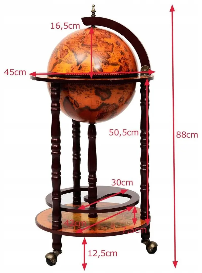 Барный сервировочный стол Costway HW47195 (Brown)