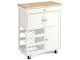 Dulap-carucior Costway HW67062WH (White/Natural)