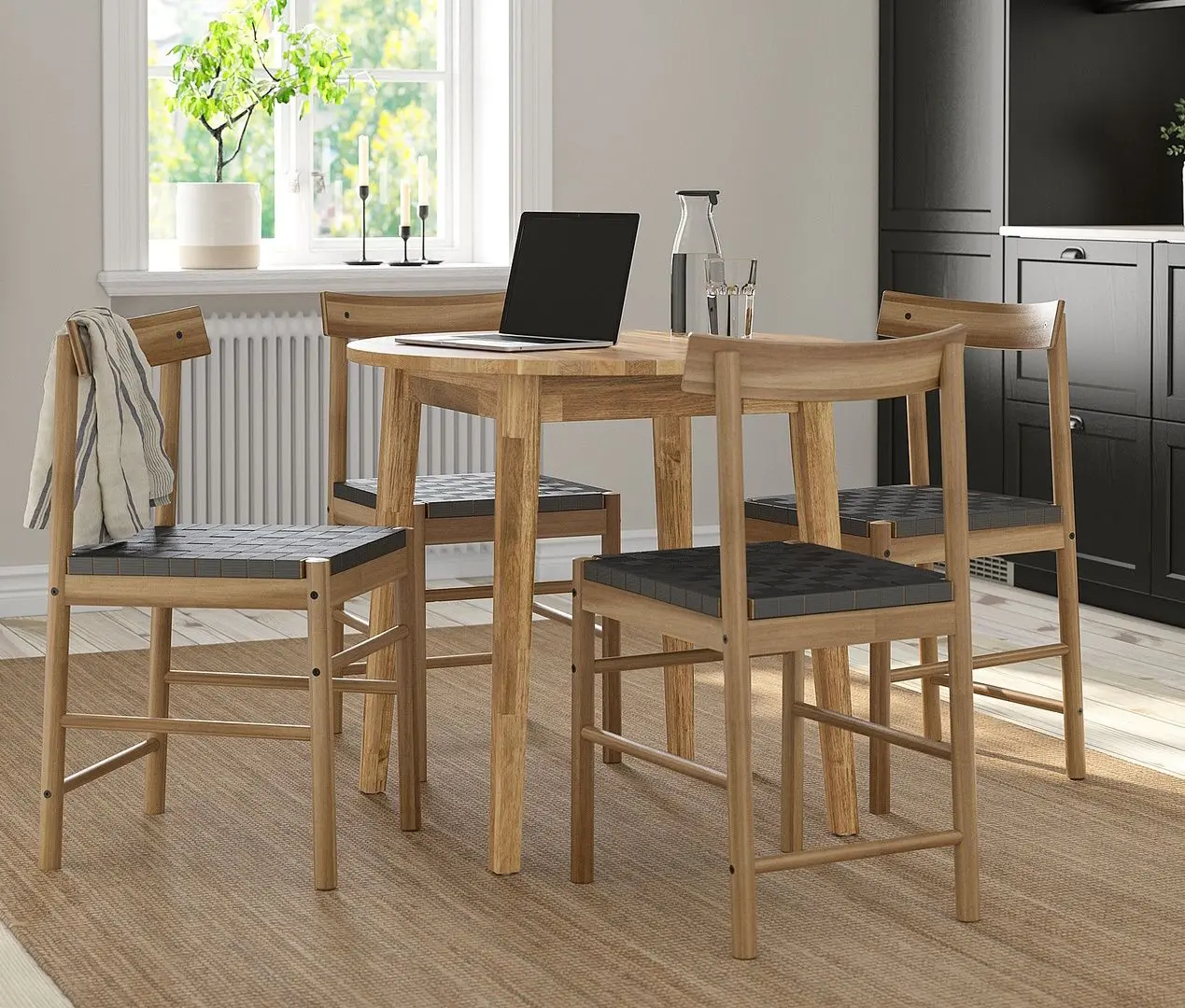 Set masa scaune Ikea Nackanas 80cm 1+4 (Acacia)