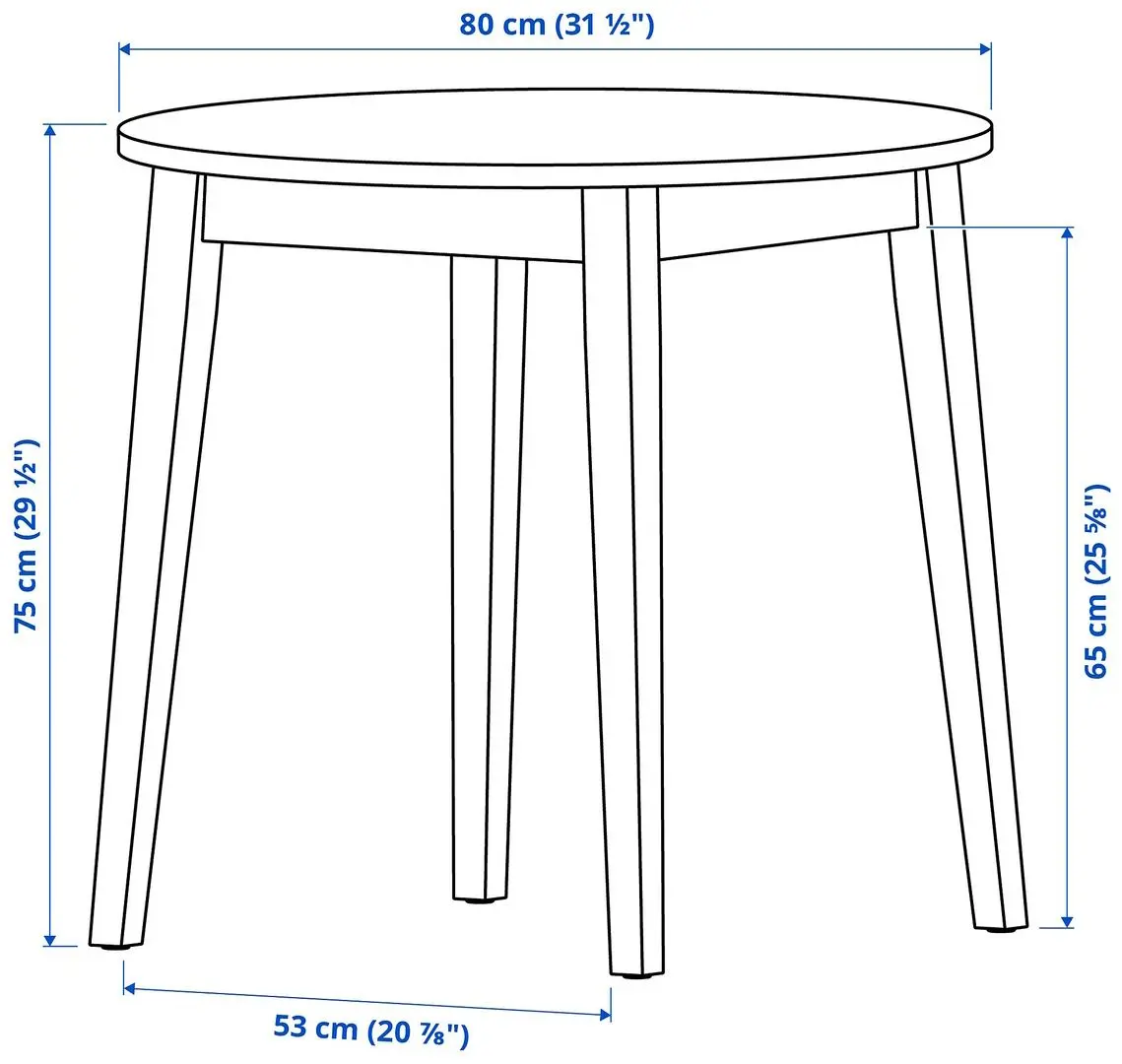Set masa scaune Ikea Nackanas 80cm 1+4 (Acacia)