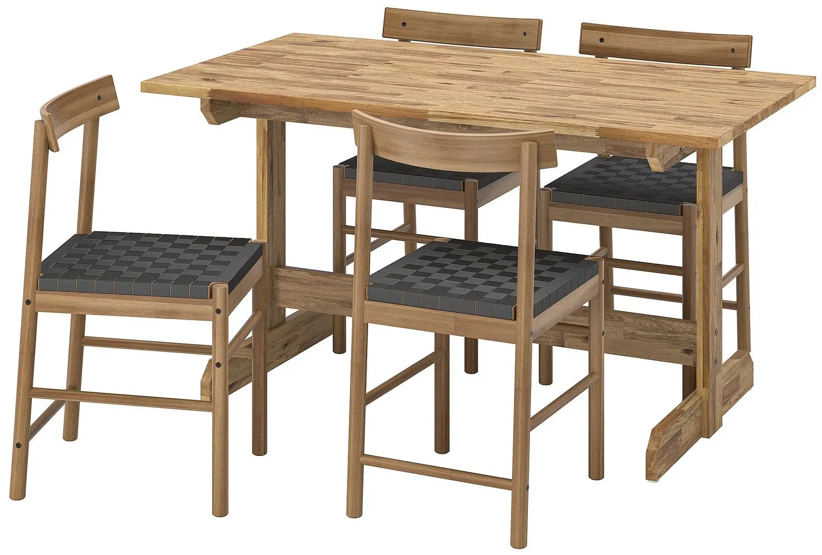 Обеденный набор Ikea Nackanas 140см 1+4 (Акация)