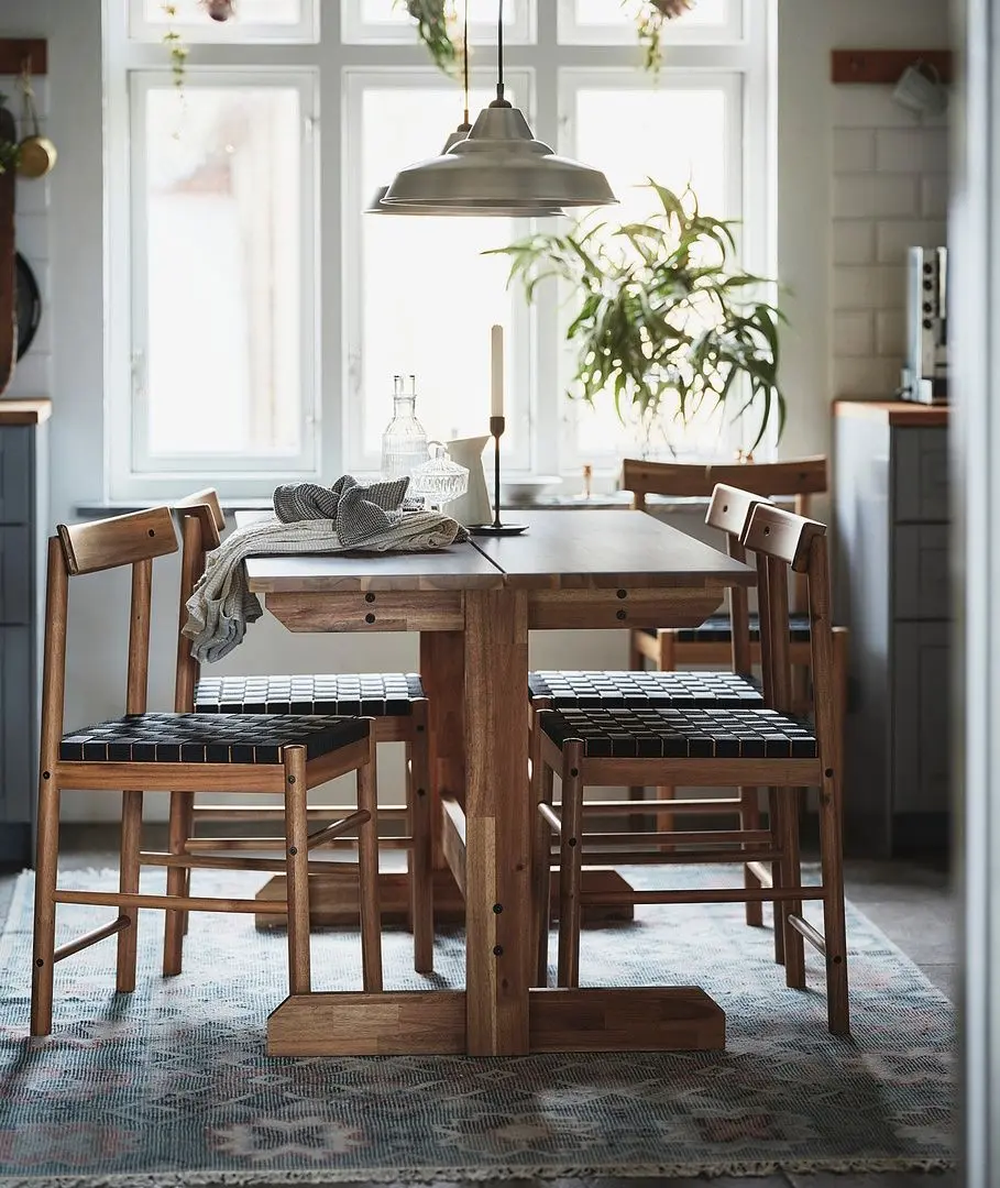 Обеденный набор Ikea Nackanas 140см 1+4 (Акация)