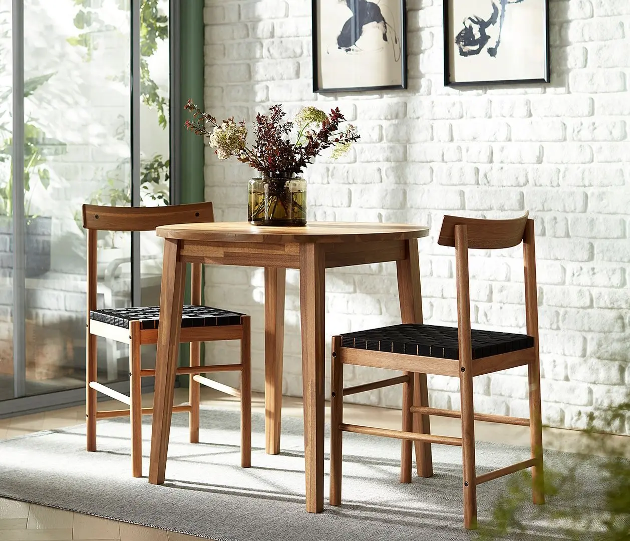 Set masa scaune Ikea Nackanas 80cm 1+2 (Acacia)