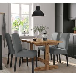 Set masa scaune Ikea Nackanas/Bergmund/Nykvarn 140cm 1+4 (Acacia/Negru/Gri)