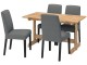 Set masa scaune Ikea Nackanas/Bergmund/Nykvarn 140cm 1+4 (Acacia/Negru/Gri)