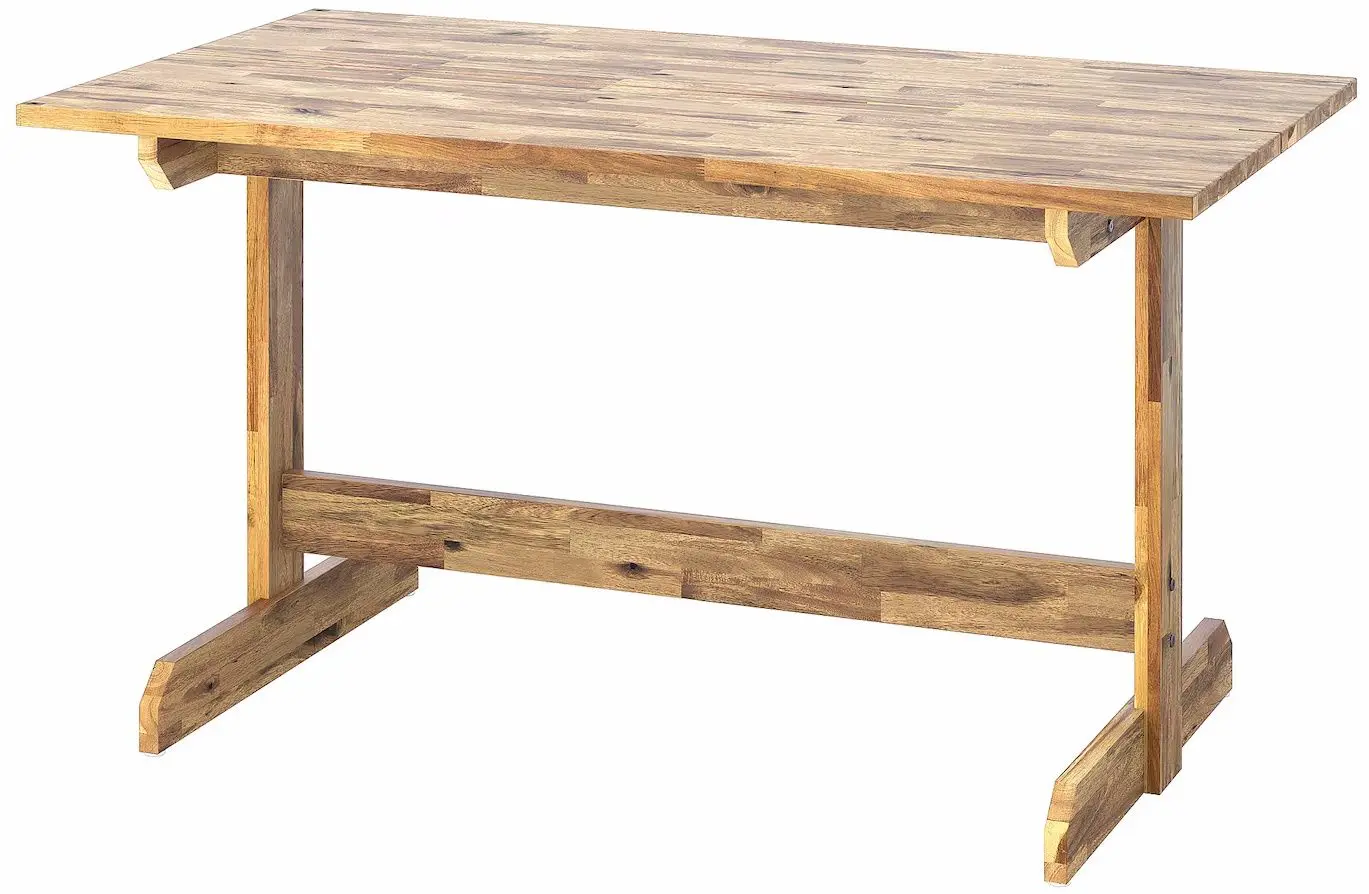 Set masa scaune Ikea Nackanas/Bergmund/Nykvarn 140cm 1+4 (Acacia/Negru/Gri)