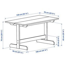 Set masa scaune Ikea Nackanas/Bergmund/Nykvarn 140cm 1+4 (Acacia/Negru/Gri) Thumb