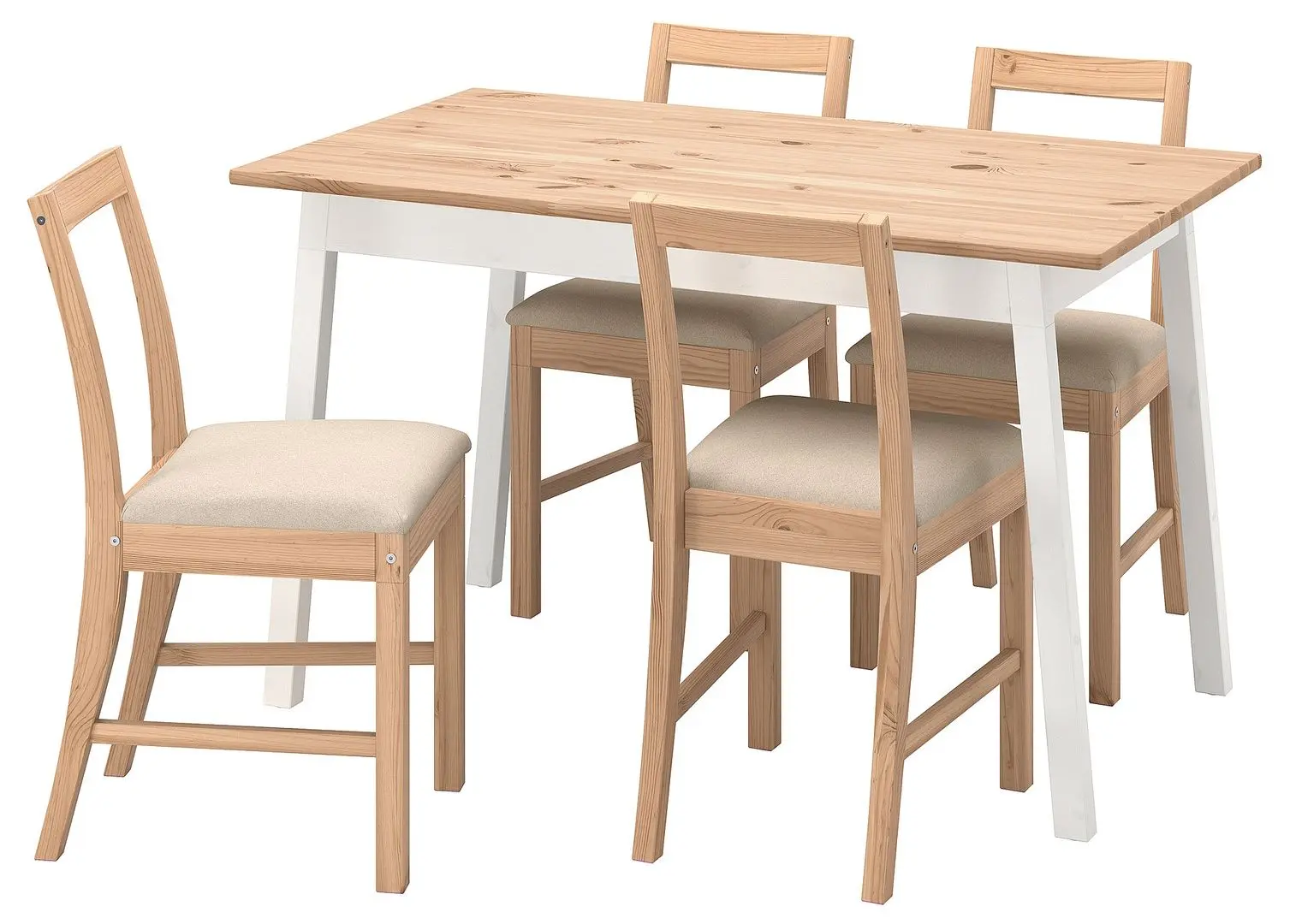Set masa scaune Ikea Pinntorp/Katorp 125cm 1+4 (Maro deschis/Alb) - 2